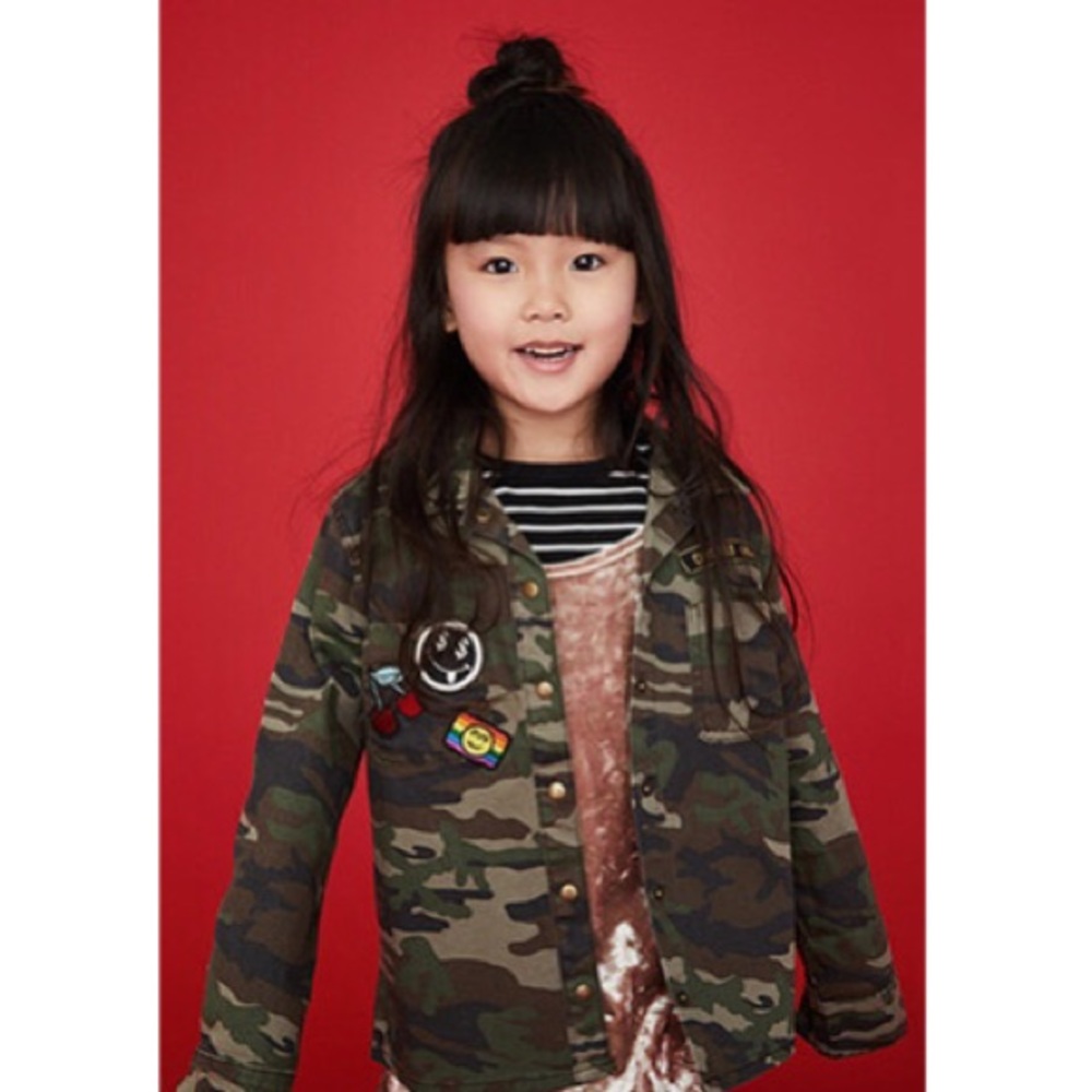 Girls Camo Patch Jacket sz 9/10